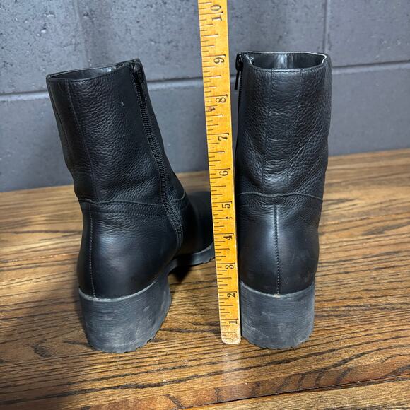 Victoria’s Secret Women’s Black Leather Ankle Moto Boots Block Heel Size 8.5 - Picture 6 of 8